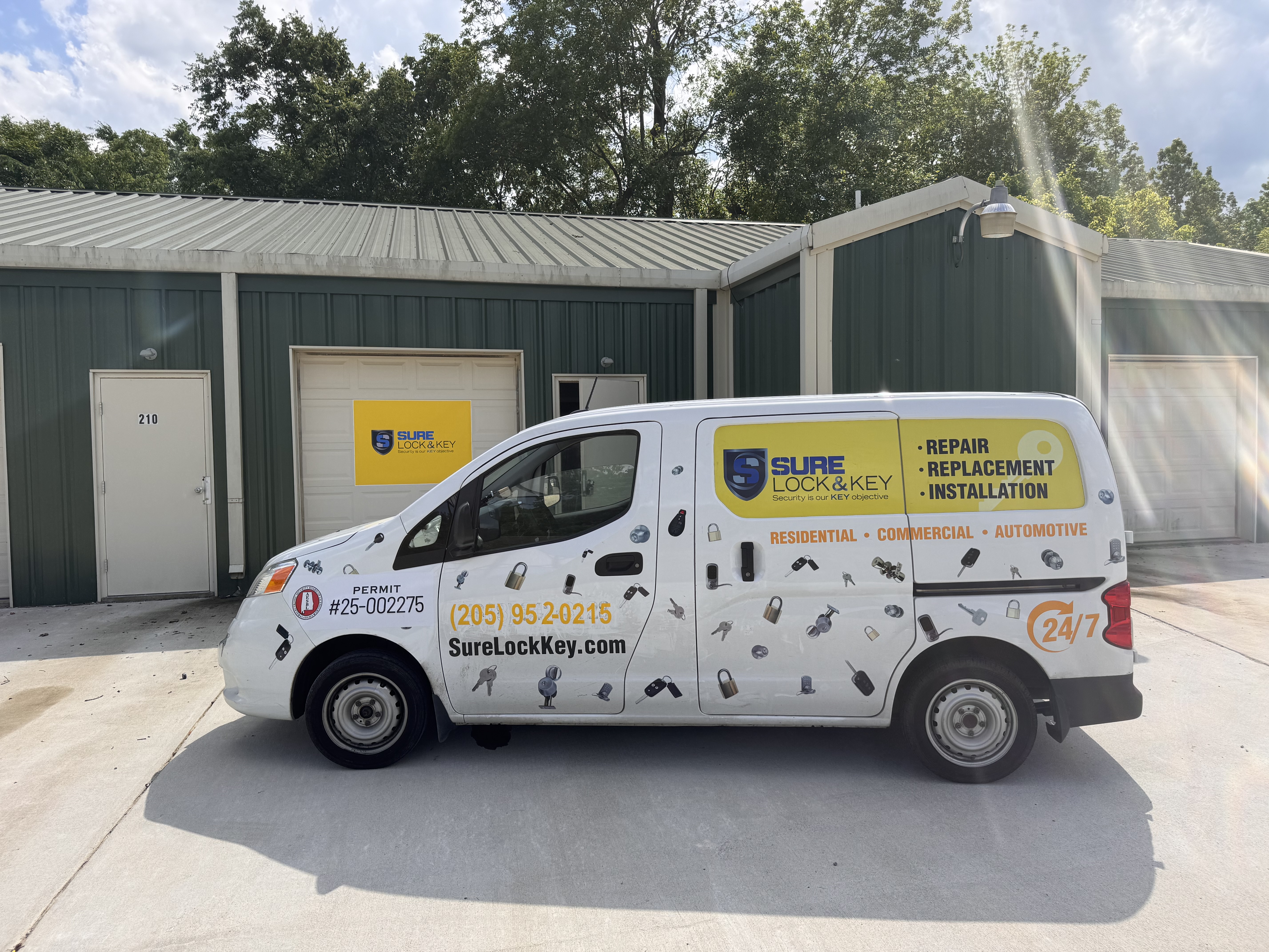 The Sure Lock & Key Birmingham service van, fully equipped and ready for dispatch.